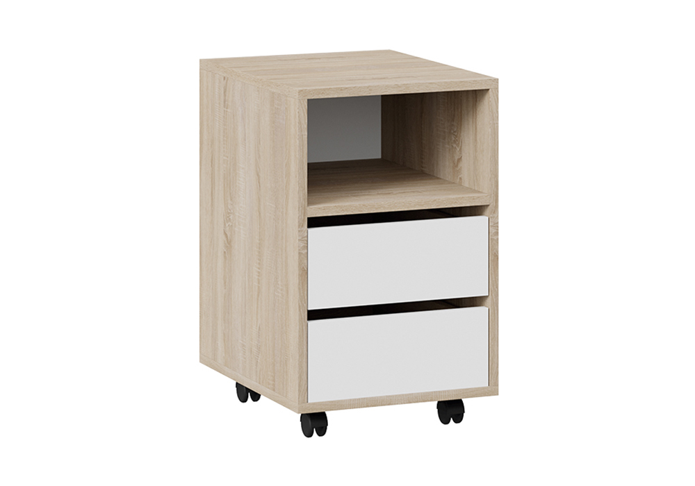Тумба выкатная Тип 14 дуб сонома / белый ясень