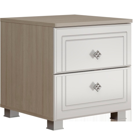 Тумба Прикроватная Амели Дуб Сонома Светлый/Белый Глянец (Ш-450 х В-471 х Г-453 мм)