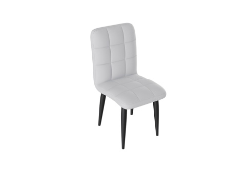 Стул Франк конус черный матовый / кожзам белый