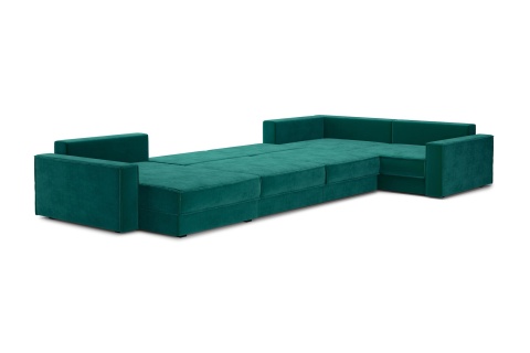 Диван п-образный тик-так Сохо изумрудный